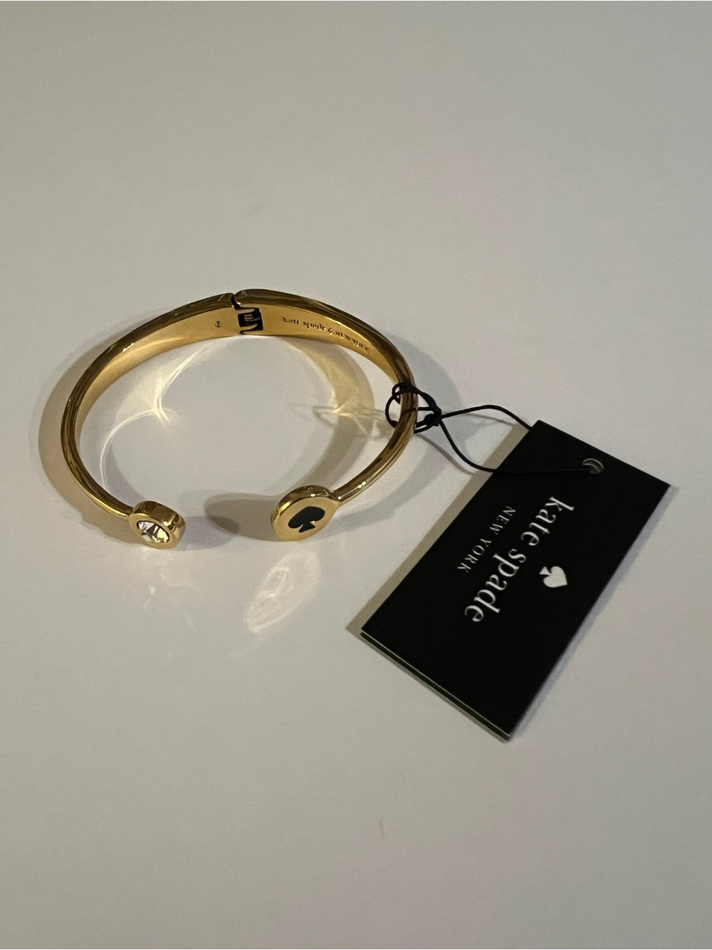 Kate Spade Spot The Spade Gold Hinged Cuff Bracelet